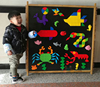 墙面磁性拼图积木黑板早教，幼儿园儿童走廊墙壁，益智区磁铁墙上玩具