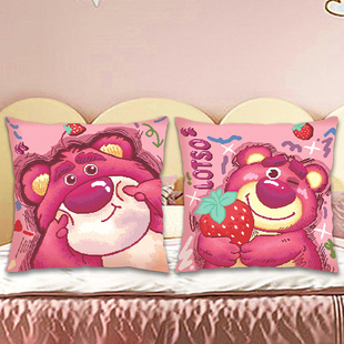 可爱草莓熊十字绣2023手工自己绣抱枕客厅沙发靠枕套diy礼物
