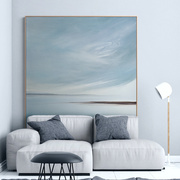 现代简约抽象风景装饰画，客厅沙发背景墙挂画超大幅方形落地壁画
