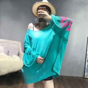 韩国夏季宽松网纱蝙蝠衫纯色时尚百搭上衣圆领短款女士体恤防晒衫