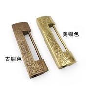 仿古老铜锁纯黄铜中式古铜挂锁老式锁头柜门复古代长锁古锁插销锁