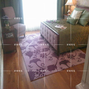 紫色美式乡村欧式田园，叶子玄关床边厨房，地垫客厅沙发茶几地毯定制