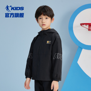 中国乔丹童装男童外套春冬款2023儿童冬装大童网布薄款运动风衣男
