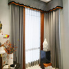 卡汀高档定制轻奢法式美式灰色橘色花边加厚遮光客厅现代风窗帘