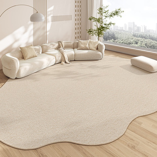 客厅地毯现代简约风沙发茶几毯纯色不规则异形可擦易打理加厚脚垫