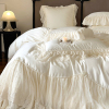 gentle法式浪漫床上四件套140支长绒棉雪纺，蕾丝刺绣纯棉全棉床单