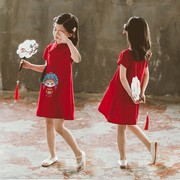女童夏季中国风古筝舞蹈服儿童演出服装旗袍裙汉服表演民族三月三