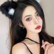 毛茸茸猫耳朵发箍暗黑萝莉头饰 乖萌女孩cosplay拍照道具发饰头箍