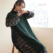 日本女装23秋冬气质，显瘦通勤长款针织马甲，有大码m-3l