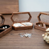 黑胡桃木质饰品盒结婚对戒求婚仪式钻戒，盒婚礼木质戒指盒桌面收纳