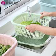 双层洗菜盆塑料沥水篮子漏盆米神器菜篮菜盆家用厨房洗水果盆
