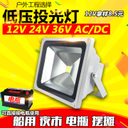 led投光灯12v24v直流低压v船用电瓶10w20w地摊泛光灯户外灯防水50