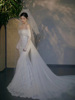 一字肩白色蕾丝超仙婚纱2024法式轻奢高级感新娘出门纱迎宾纱