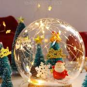 材料平安夜男红创意送水晶球，手工发光礼物，圣诞!玻璃球diy包网