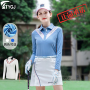 ㊣高尔夫女装衣服polo衫golf球服球衣韩版修身长袖春秋运动上衣