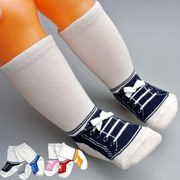 宝宝中筒袜婴儿春秋冬纯棉鞋带袜子，地板防滑儿童高长筒(高长筒)运动造型袜
