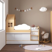考拉森林多功能储物半高床儿童床小户型带抽床上床下柜组合带书桌
