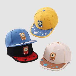 儿童帽子韩版男童平沿棒球帽潮流洋气时尚鸭舌帽宝宝街头嘻哈帽夏
