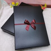 黑色超大号盒长方形礼盒，连衣裙高跟鞋a4生日礼物包装盒