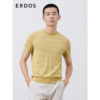 ERDOS 男装黄色长绒棉针织衫23夏圆领纯色休闲舒适薄短袖T恤
