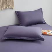纯棉枕套紫色枕头套48x74一对装全棉纯色枕，头罩玫红色忱头外套