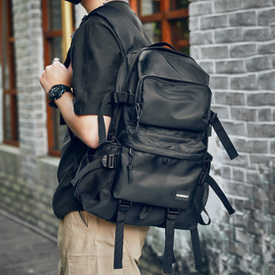 韩版工装背包男双肩包大容量出差旅行男士高中生大学生电脑包书包