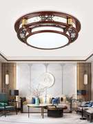 新中式吸顶灯实木客厅灯长方形仿古中国风中式餐厅灯具卧室灯松木