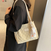 2025新款大容量包包女麻花肩带手提包百搭棋盘格子包大学生单肩包
