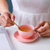 北欧陶瓷下午茶花茶具耐热玻璃茶壶煮花草水果茶六色哑光杯碟套装