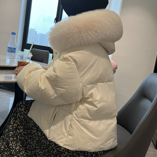 小个子短款加厚羽绒服面包服冬季韩版宽松减龄洋气大毛领外套