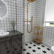 北欧厨房卫生间陶瓷小白砖黑白灰色浴室阳台防滑小方块马赛克瓷砖