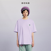 8ON8 22秋冬深蓝色暮光紫紫色草莓牙刷绣短袖T恤