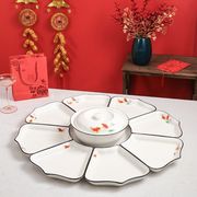 网红创意盘子拼盘餐具组合套装，家用年饭盘菜盘火锅，盘分格圆桌摆盘