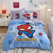 迪士尼全棉儿童卡通床单四件套，纯棉蜘蛛侠被套男孩床上用品三件套