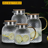 泡茶壶耐热玻璃冷水，凉水茶壶家用商用大容量，煮茶杯子锤纹水壶套装