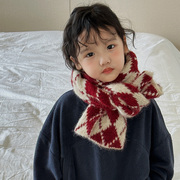 儿童围巾2023韩版加厚冬季女童男童围脖针织高品质羊毛宝宝围巾潮