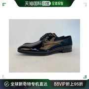 香港直邮GIORGIO ARMANI 男士黑色漆皮系带皮鞋 X2C055-XB571-K00