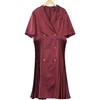 L牌品牌女装高端休闲时尚气质百搭女酒红色连衣裙睐A1-160156