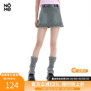 nome诺米2023夏季女装，侧边拉链牛仔短裙裤子，设计感小众甜