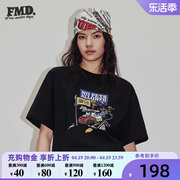 fmd“逃离动物园”长颈鹿icon印花图案圆领休闲短袖，t恤男女同款