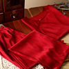 新中式新娘睡衣女 红色长袖长裤套装套头国风缎面冰丝绸新婚睡衣