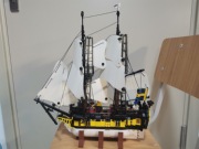 东积院六级舰近海巡逻风帆战舰航海摆件拼装积木模型moc定制