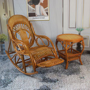 印尼藤编椅家用阳台休闲椅真藤摇椅，老人午休椅，太师椅天然藤躺椅子