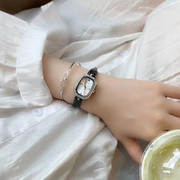 时尚简约气质女士手表，镶钻方形个性，手表女表皮带防水石英表