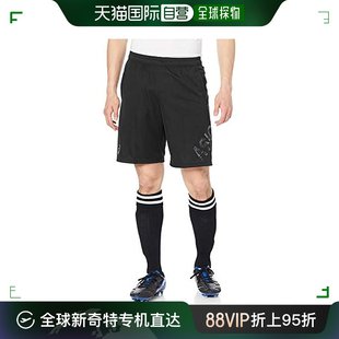 日本直邮asics男士足球短裤，吸汗速干可变温度印花黑m2101a1