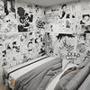名侦探柯南漫画房间黑白宿舍，二次元卧室日系壁纸墙贴动漫海报贴纸