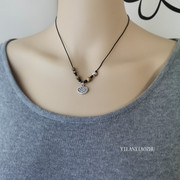 原创平安锁纯银s999新中式，复古锁骨颈链，手工小众设计短款项链女夏