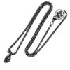 crucible坩埚洛杉矶黑色不锈钢 12 毫米骷髅项链，带 24 英寸 3