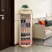 创意鸟笼置物柜，客厅装饰柜多层360度旋转鞋柜家用门口圆柱形