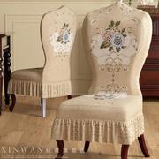 欧式美式餐椅套，家用餐桌椅套弹力通用复古凳子套罩裙摆椅罩品